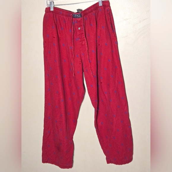 Y2K Men's Ralph Lauren 100% Cotton Drawstring Lounge Luxe Pajama Pants, Large - Picture 1 of 4